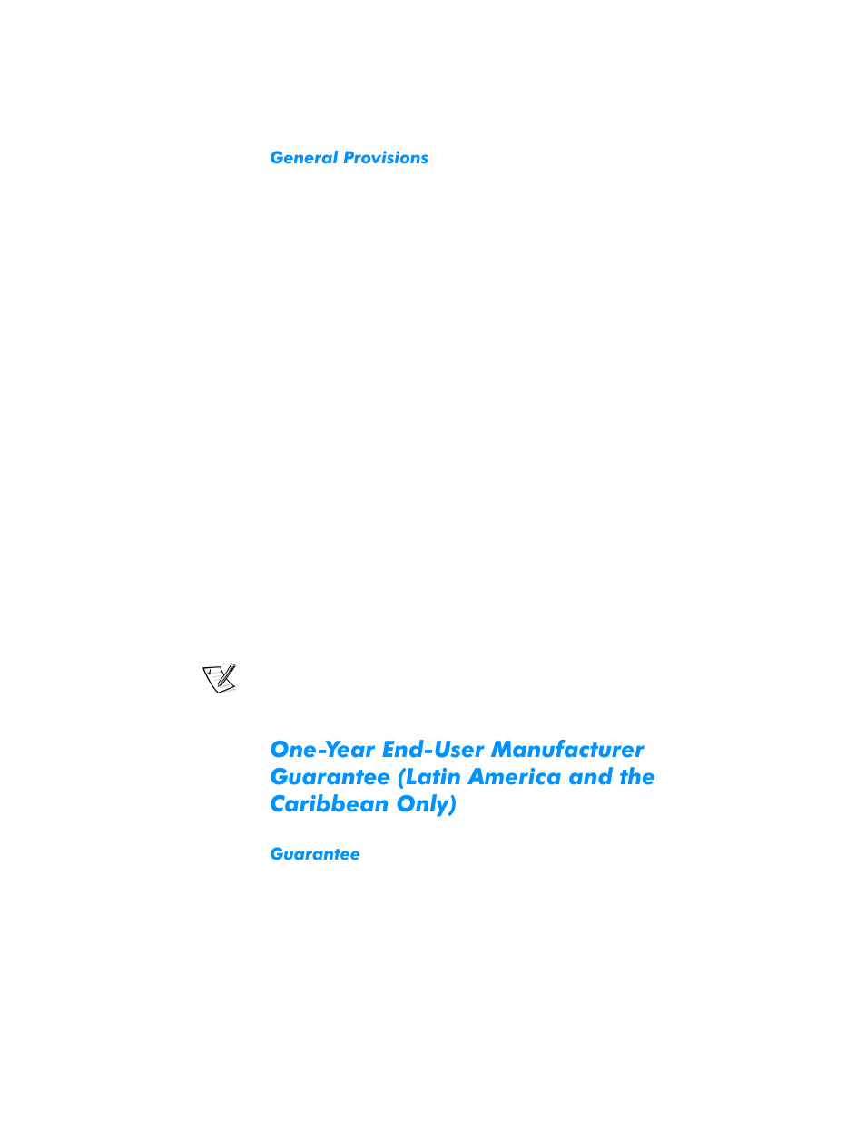 General provisions, Guarantee, One-year end-user manufacturer guarantee | Facturer guarantee | Dell Dimension L___cx User Manual | Page 153 / 162