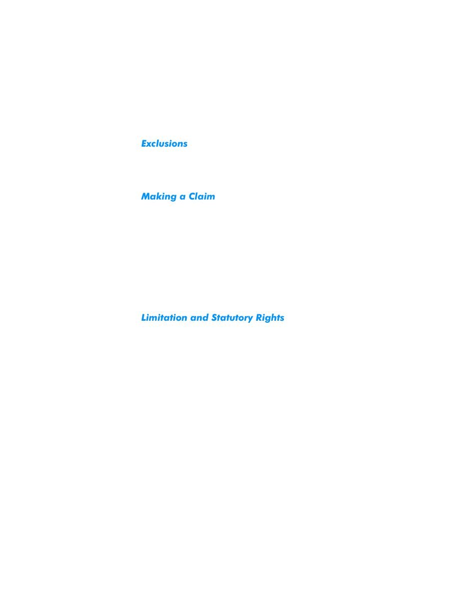 Exclusions, Making a claim, Limitation and statutory rights | Dell Dimension L___cx User Manual | Page 154 / 162
