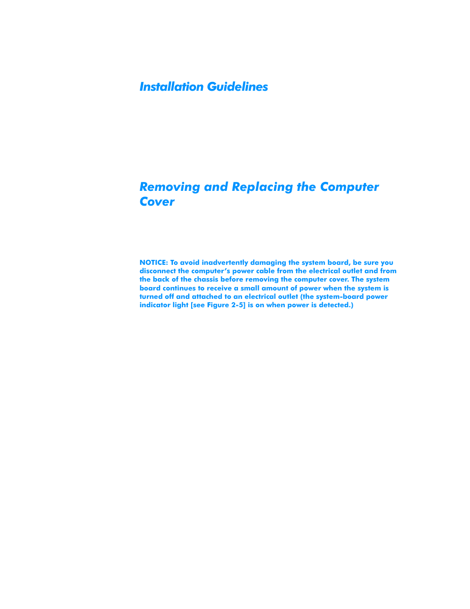 Installation guidelines, Removing and replacing the computer cover, Installation guidelines -2 | Removing and replacing the computer cover -2 | Dell Dimension L___cx User Manual | Page 26 / 162