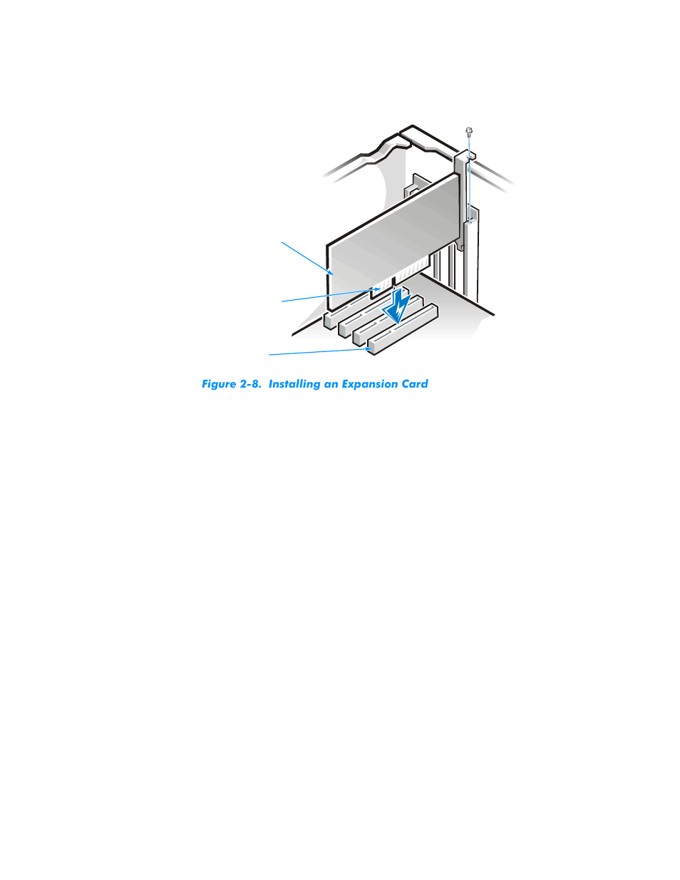 Figure 2-8, Installing an expansion card -12 | Dell Dimension L___cx User Manual | Page 36 / 162