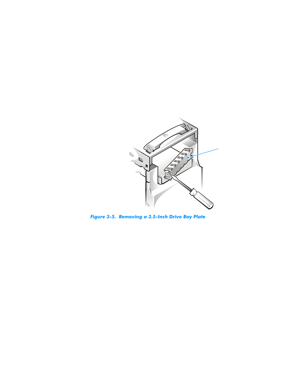 Figure 3-5, Removing a 3.5-inch drive bay plate -7, Table c-1 | Diagnostic codes | Dell Dimension L___cx User Manual | Page 49 / 162