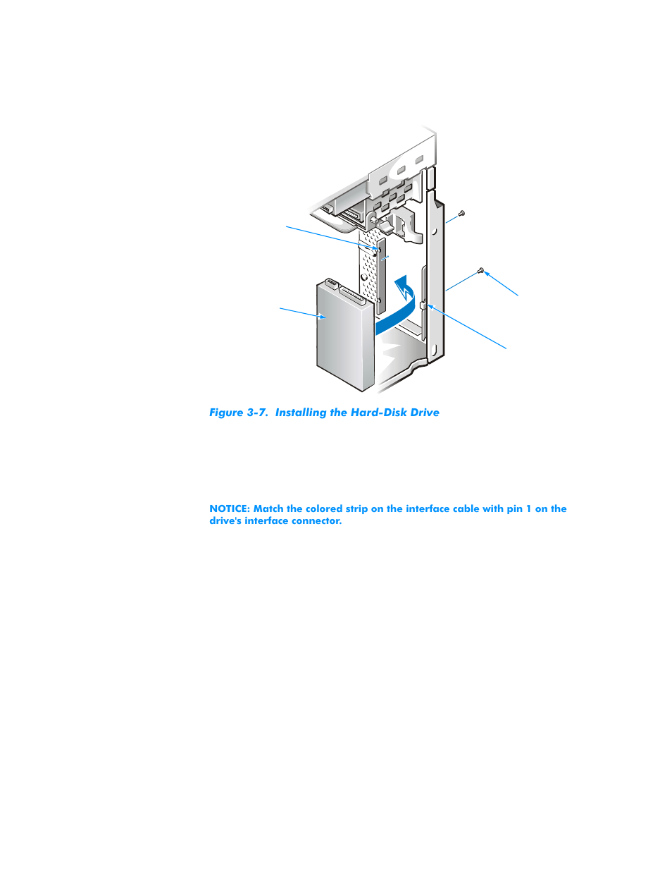Figure 3-7, Installing the hard-disk drive -11 | Dell Dimension L___cx User Manual | Page 53 / 162