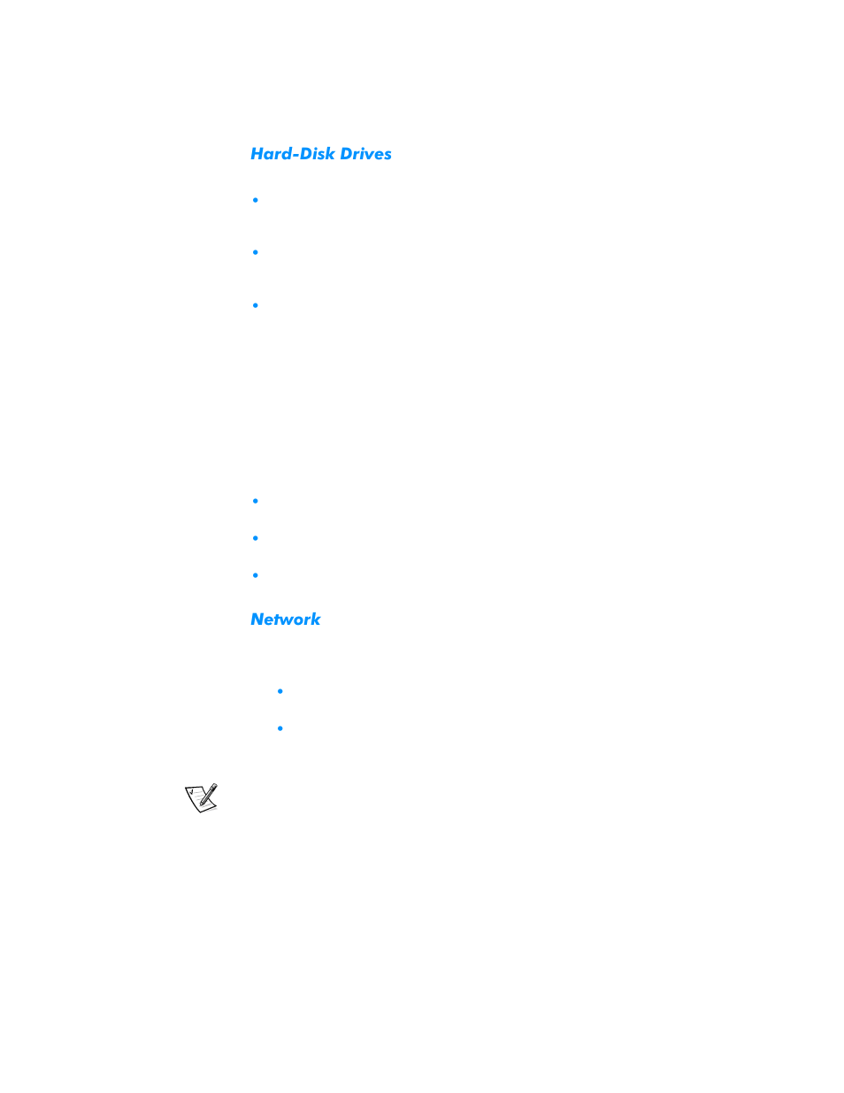 Hard-disk drives, Network, Hard-disk drives -8 | Network -8 | Dell Dimension L___cx User Manual | Page 62 / 162