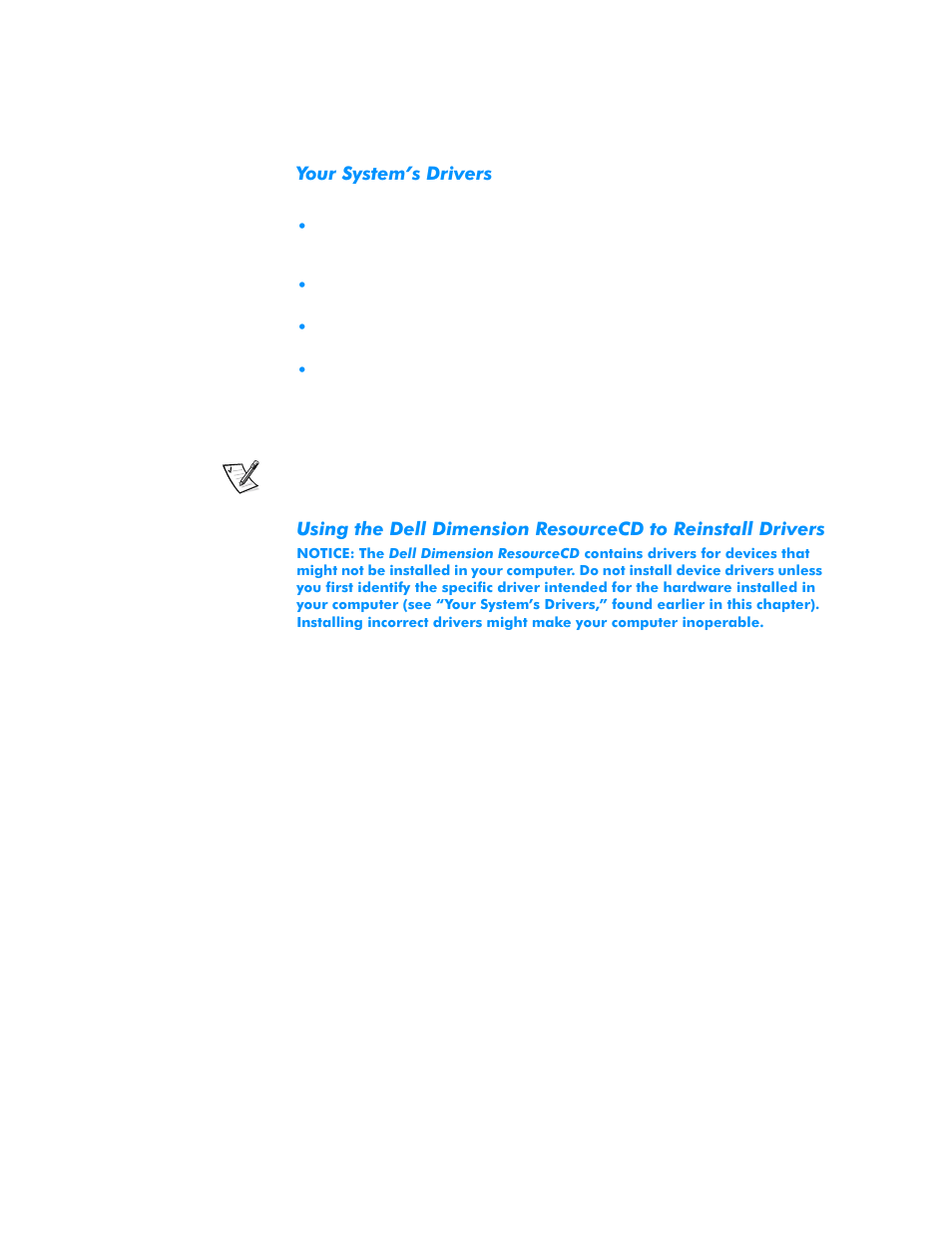 Your system’s drivers, Your system’s drivers -3 | Dell Dimension L___cx User Manual | Page 71 / 162