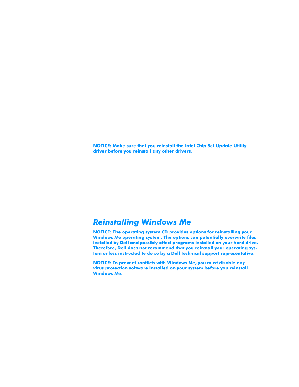 Reinstalling windows me, Reinstalling windows me -7 | Dell Dimension L___cx User Manual | Page 75 / 162