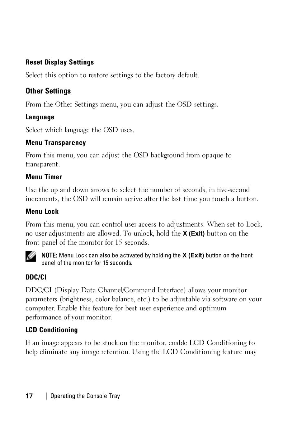 Other settings | Dell 1U Rackmount LED Console User Manual | Page 21 / 36