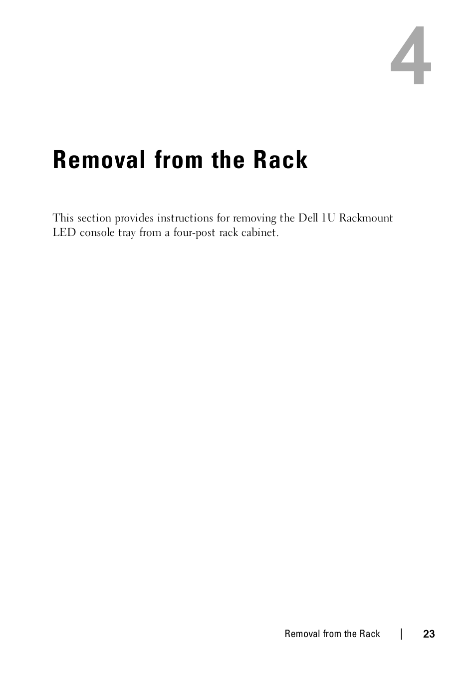 Removal from the rack | Dell 1U Rackmount LED Console User Manual | Page 27 / 36