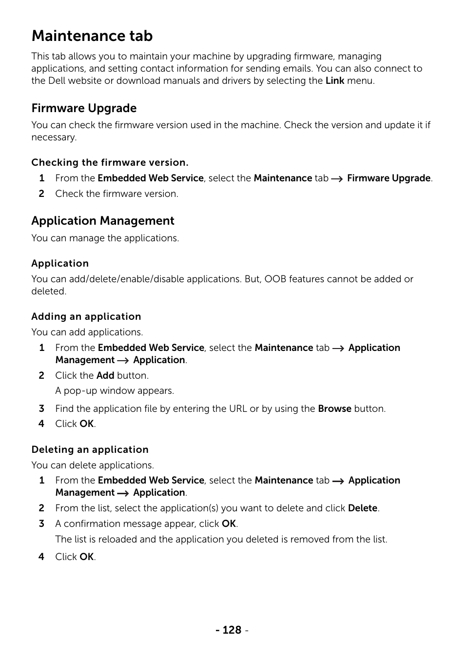 Maintenance tab | Dell B2375dnf Mono Multifunction Printer User Manual | Page 129 / 359