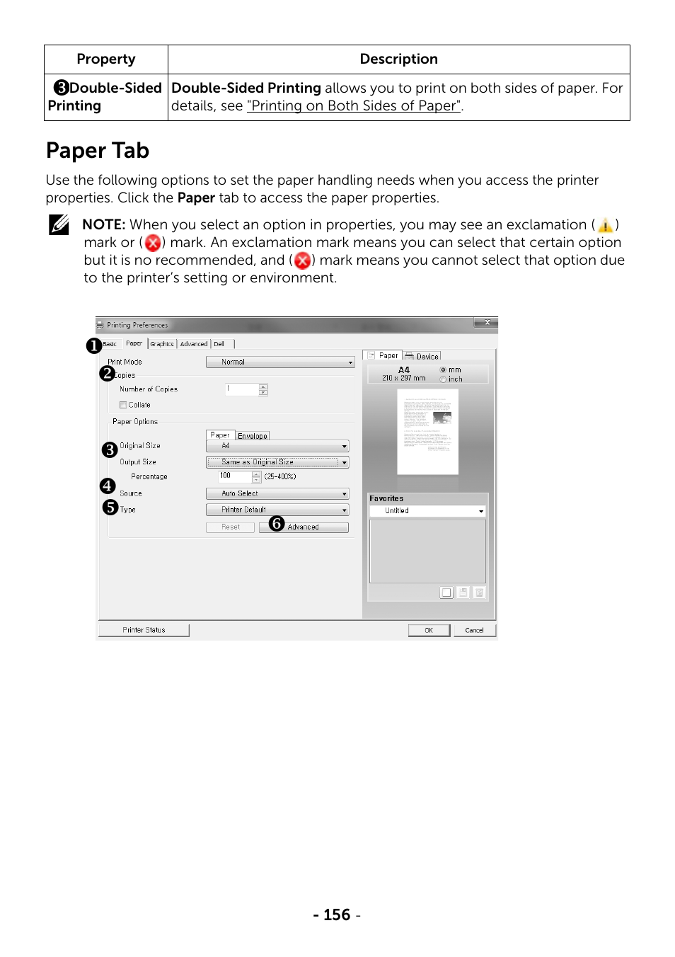 Paper tab, Paper, Paper tab" for co | Dell B2375dnf Mono Multifunction Printer User Manual | Page 157 / 359