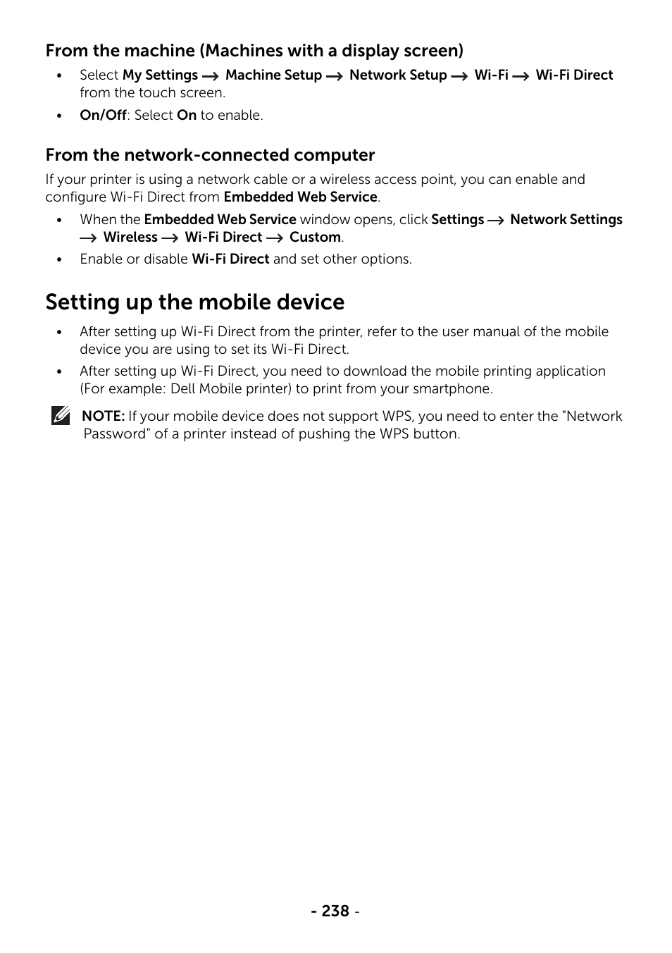 Setting up the mobile device | Dell B2375dnf Mono Multifunction Printer User Manual | Page 239 / 359