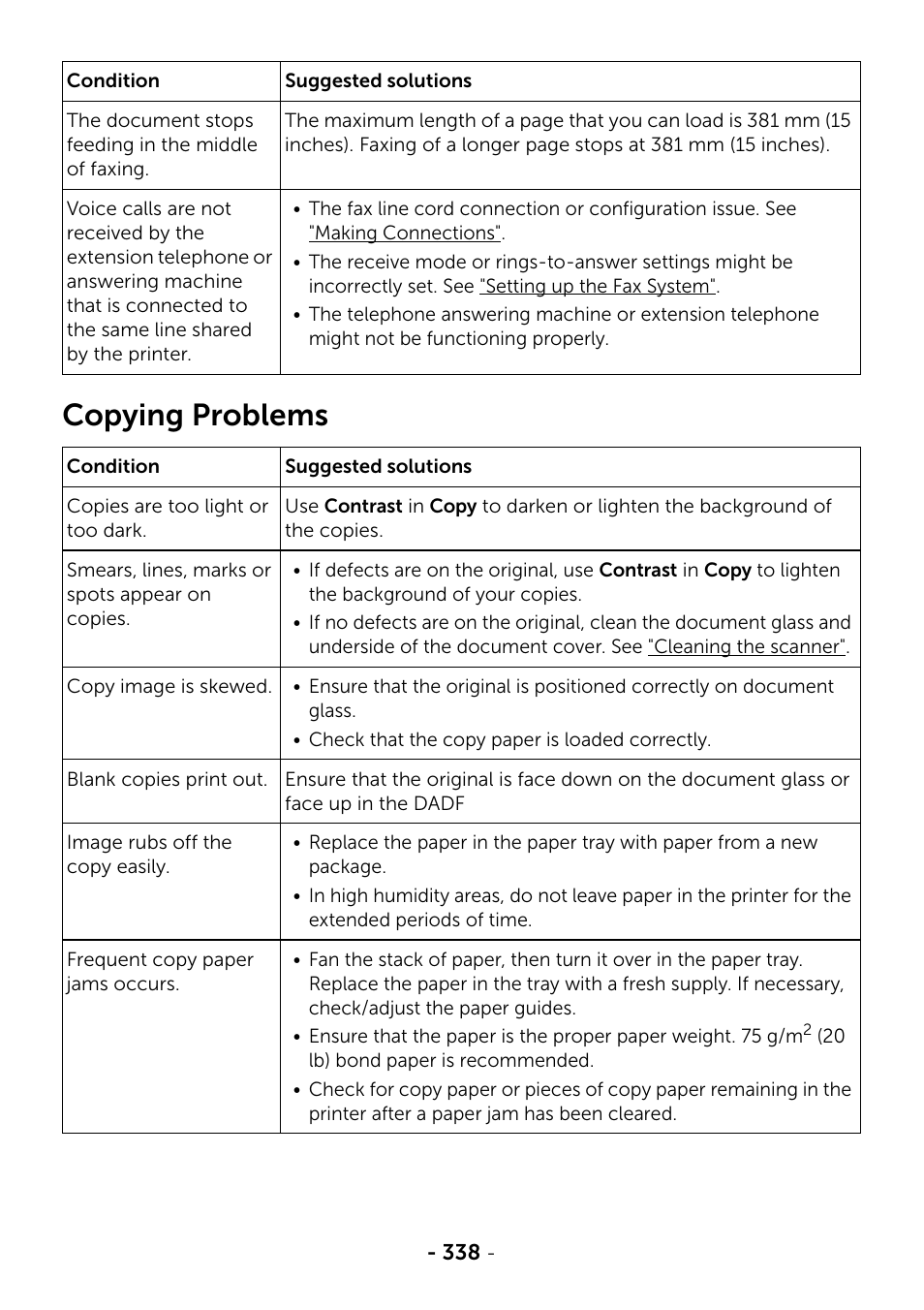 Copying problems | Dell B2375dnf Mono Multifunction Printer User Manual | Page 339 / 359