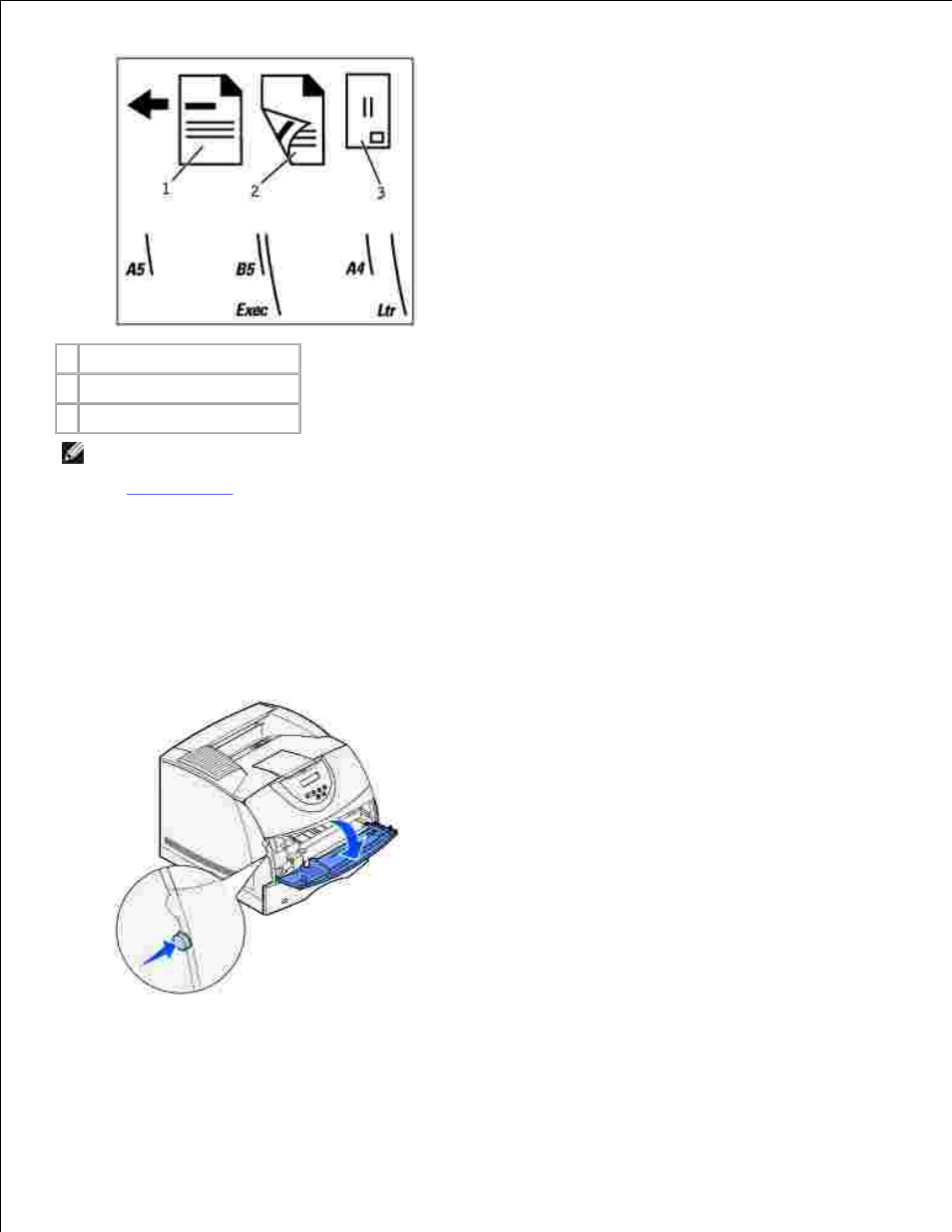 Loading the multipurpose feeder | Dell M5200 Medium Workgroup Mono Laser Printer User Manual | Page 55 / 228