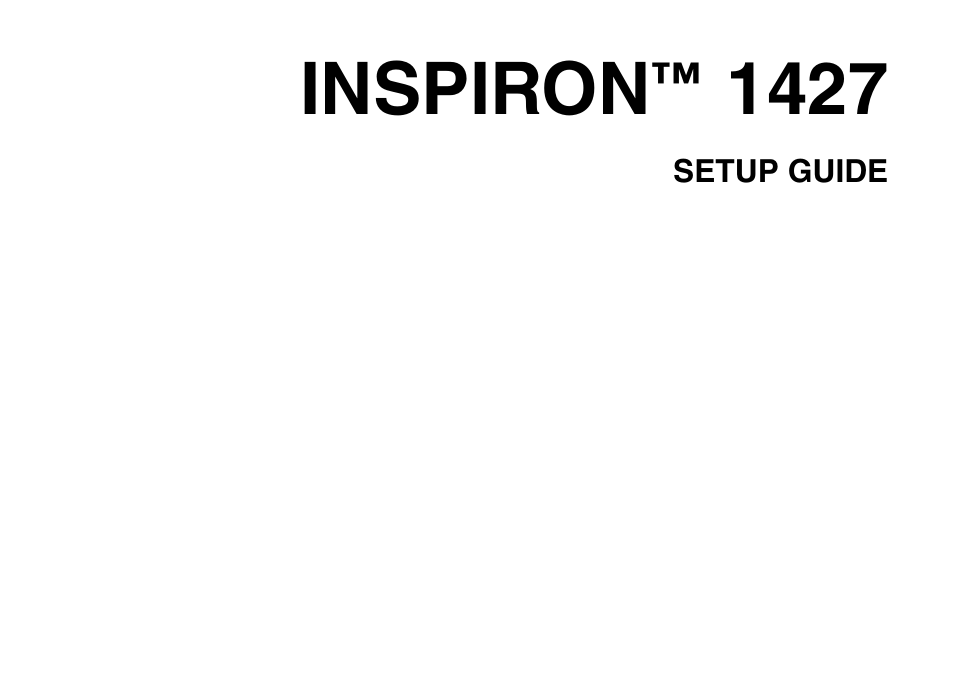 Inspiron™ 1427, Setup guide, Inspiron | Dell Inspiron 1427 (Early 2009) User Manual | Page 3 / 54