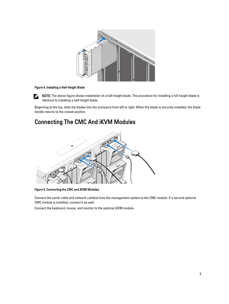 Connecting the cmc and ikvm modules | Dell PowerEdge M910 User Manual | Page 5 / 13