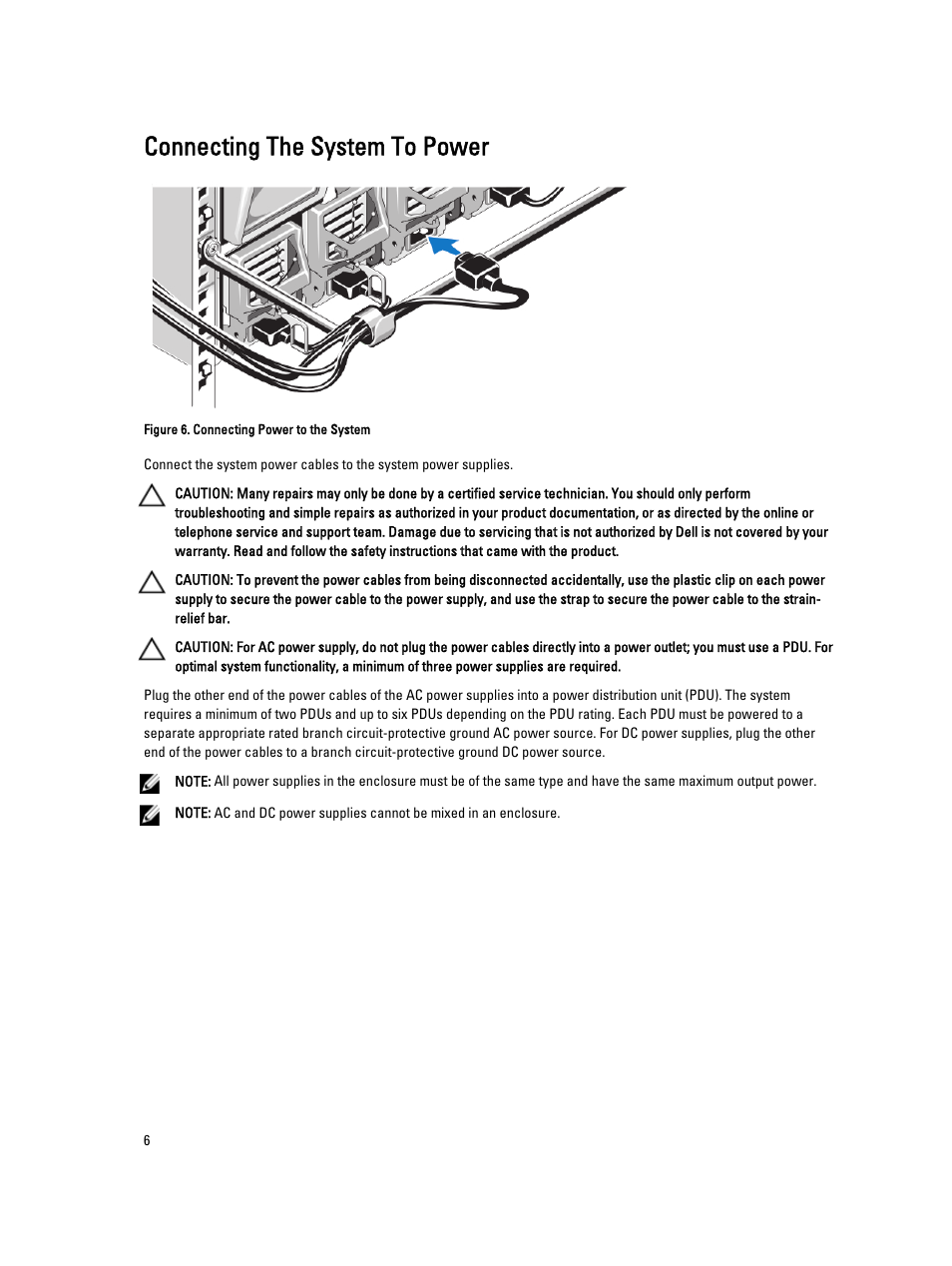 Connecting the system to power | Dell PowerEdge M910 User Manual | Page 6 / 13