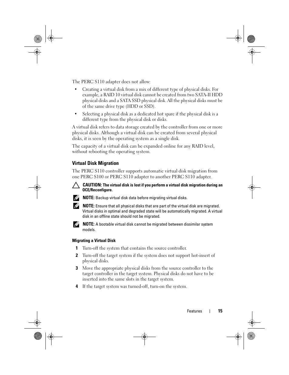 Virtual disk migration | Dell PowerEdge RAID Controller S110 User Manual | Page 17 / 76