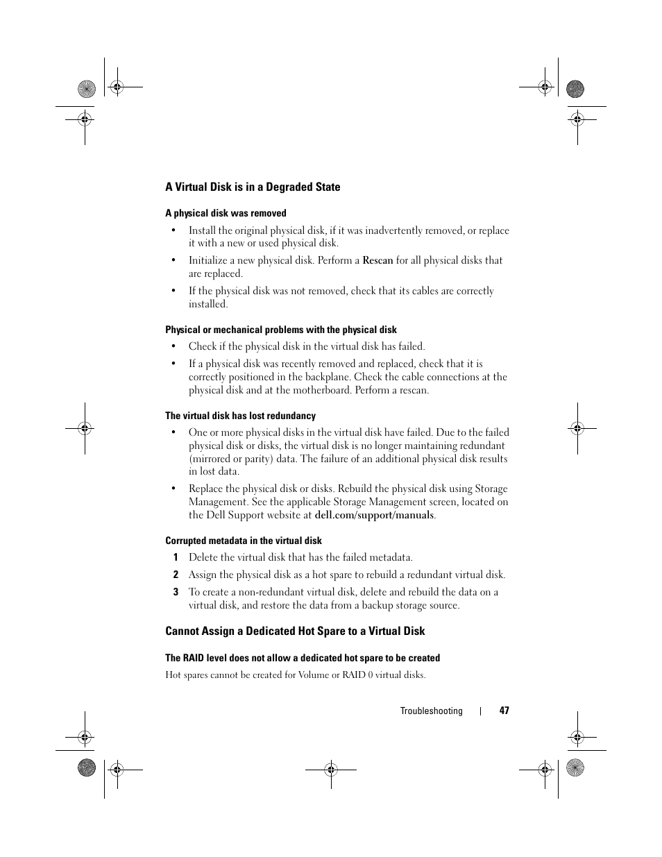 A virtual disk is in a degraded state | Dell PowerEdge RAID Controller S110 User Manual | Page 49 / 76