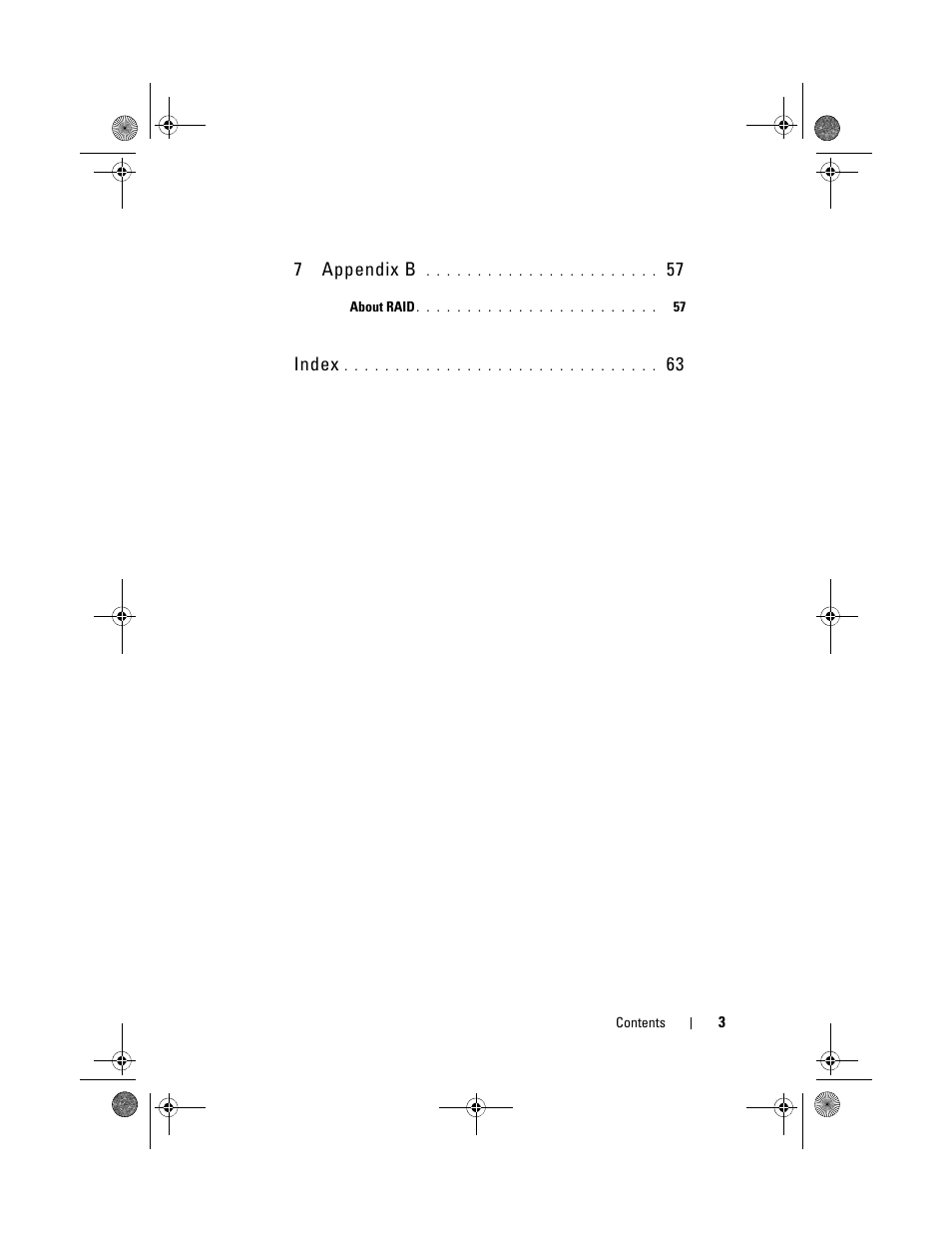 7 appendix b, Index | Dell PowerEdge RAID Controller S110 User Manual | Page 5 / 76