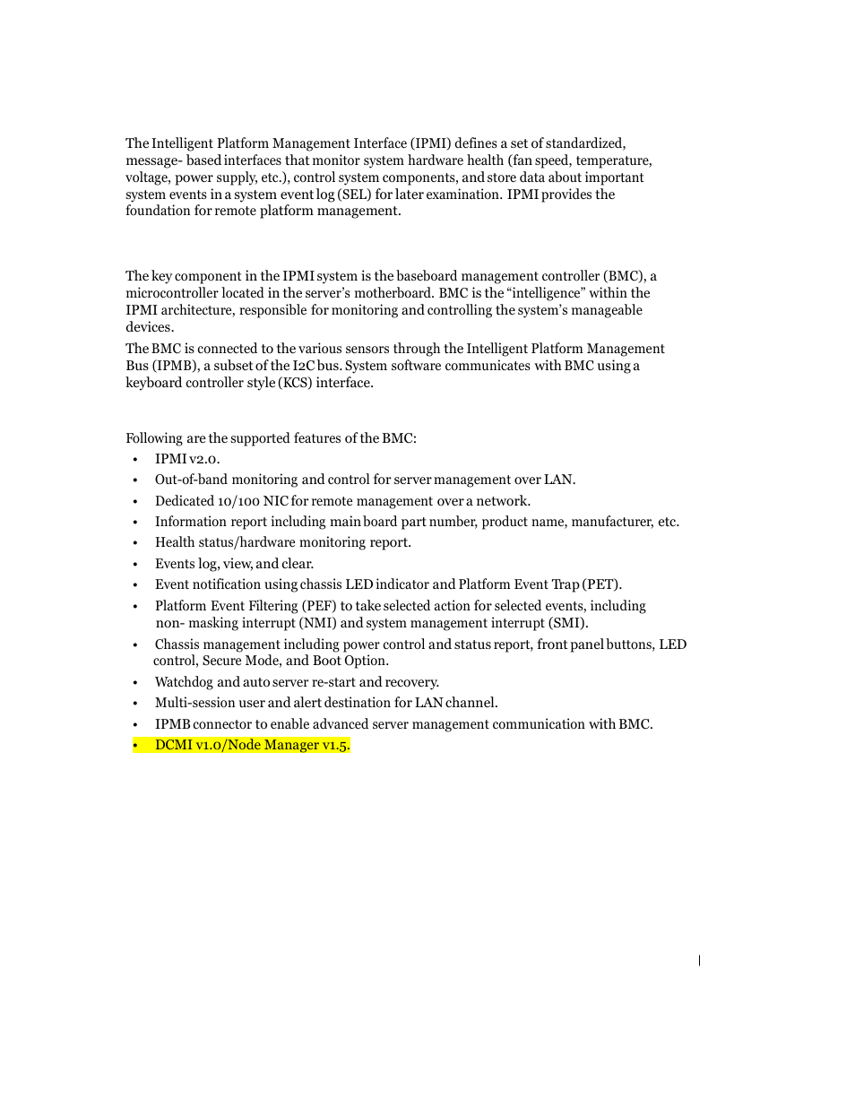 Intelligent platform management interface, Baseboard management controller | Dell PowerEdge C6100 User Manual | Page 5 / 59