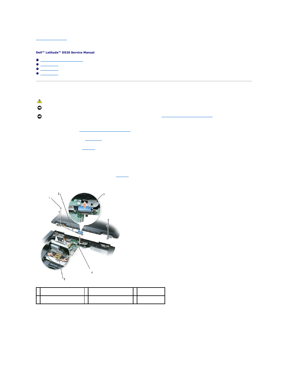 Display assembly, Removing the display assembly, Replacing the display assembly | Dell Latitude D520 User Manual | Page 14 / 42