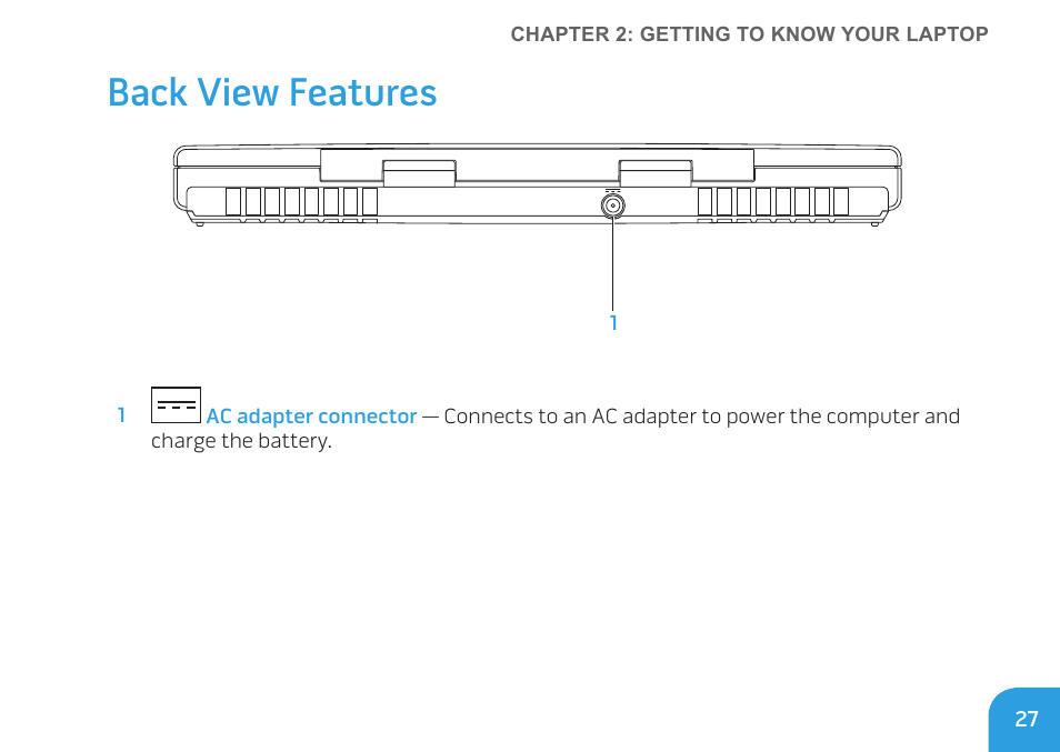 Back view features | Dell Alienware M17x R3 (Early 2011) User Manual | Page 29 / 128