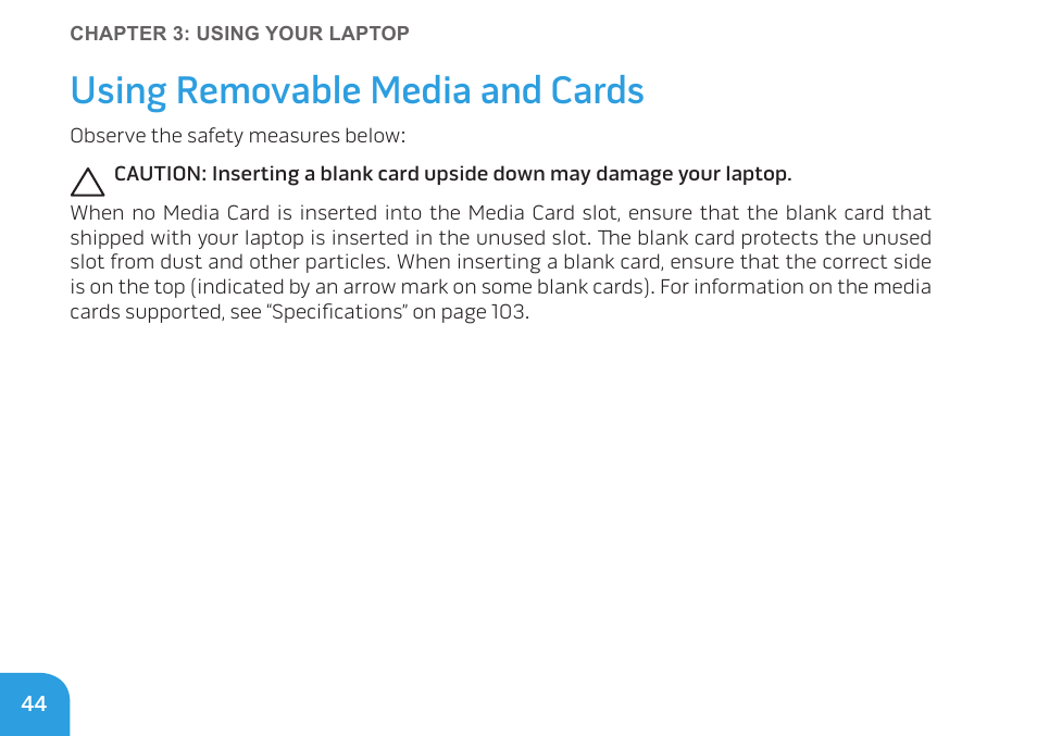 Using removable media and cards | Dell Alienware M17x R3 (Early 2011) User Manual | Page 46 / 128