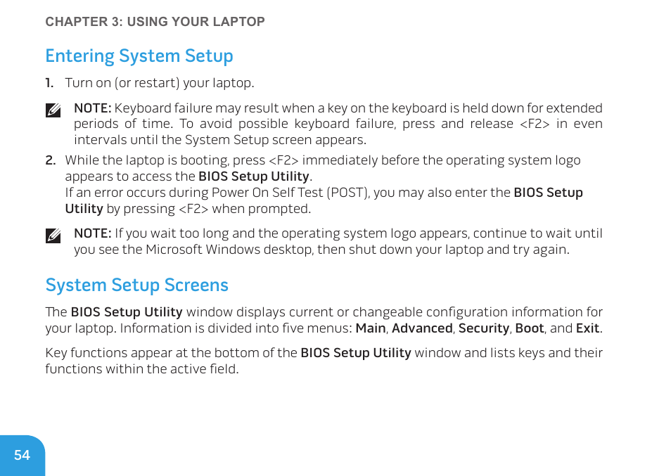 Entering system setup, System setup screens | Dell Alienware M17x R3 (Early 2011) User Manual | Page 56 / 128