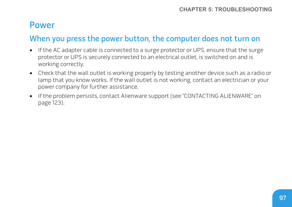 Power | Dell Alienware M17x R3 (Early 2011) User Manual | Page 99 / 128