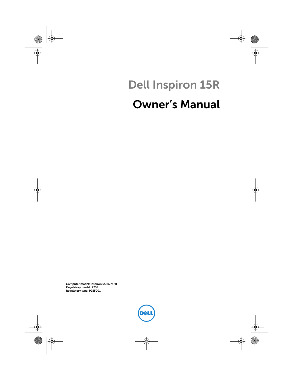 Dell Inspiron 15R SE (7520, Mid 2010) User Manual | 84 pages