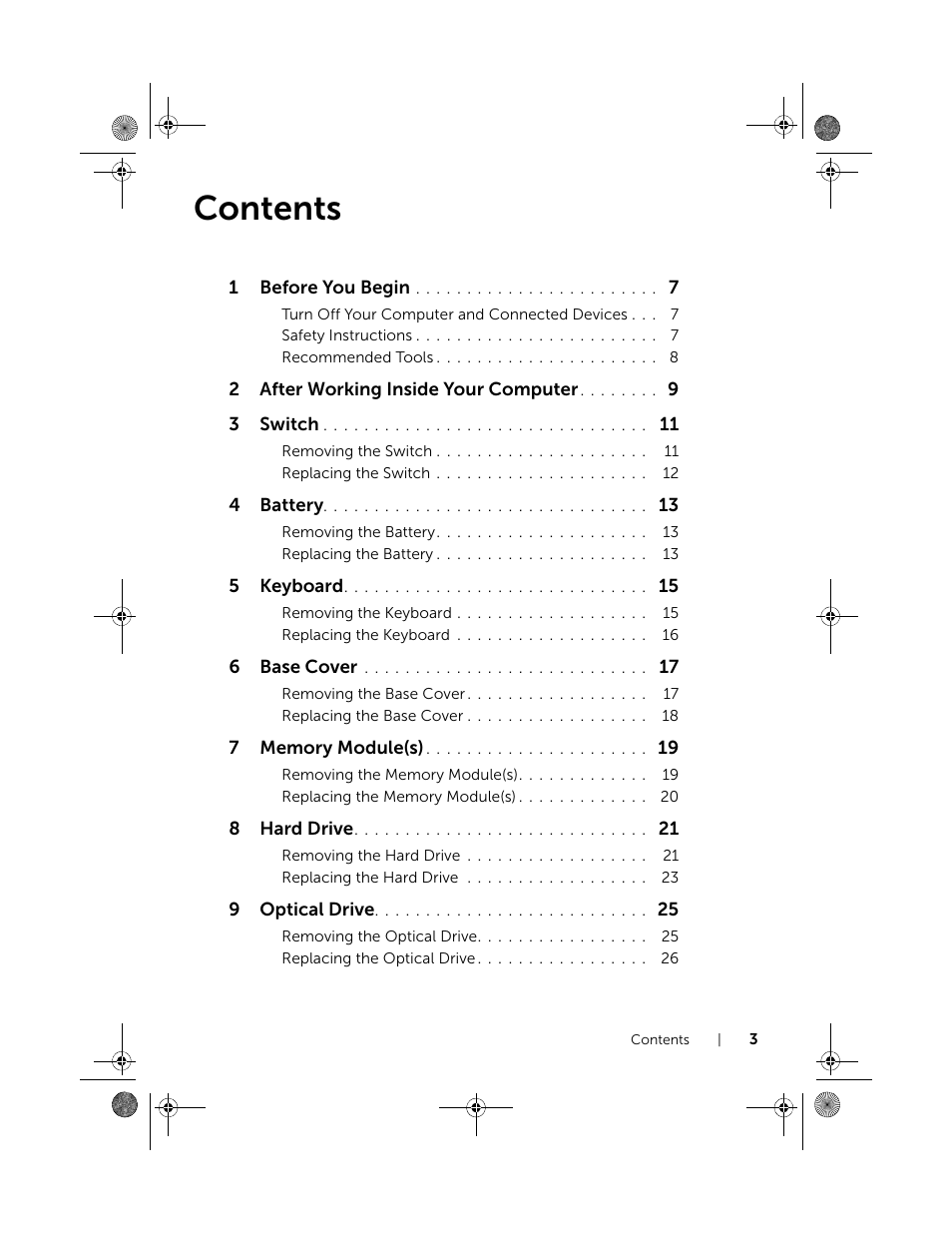 Dell Inspiron 15R SE (7520, Mid 2010) User Manual | Page 3 / 84