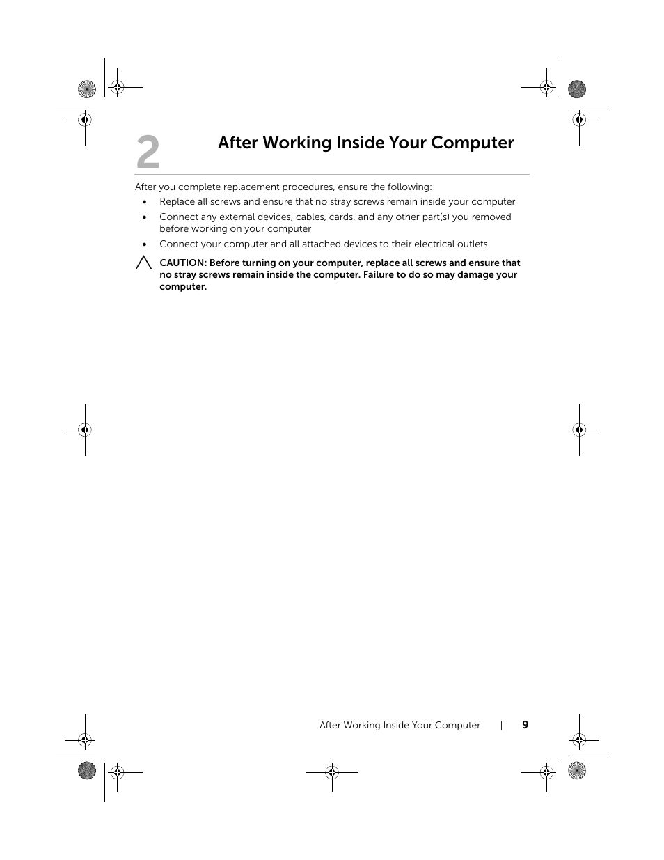 After working inside your computer | Dell Inspiron 15R SE (7520, Mid 2010) User Manual | Page 9 / 84