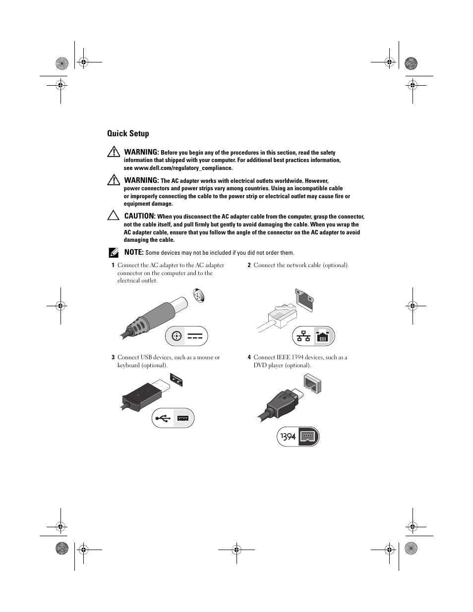 Quick setup | Dell Vostro 1014 (Mid 2009) User Manual | Page 3 / 7