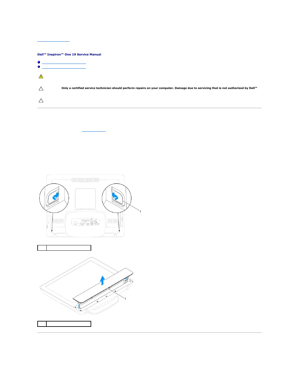 Decorative cover, Removing the decorative cover, Replacing the decorative cover | Dell Inspiron One 19 (Mid 2009) User Manual | Page 2 / 65
