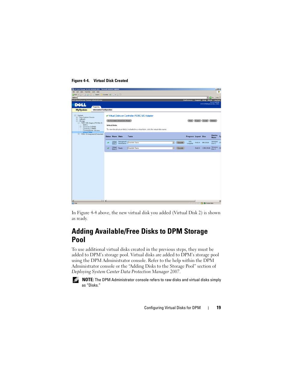 Adding available/free disks to dpm storage pool | Dell PowerVault DP600 User Manual | Page 19 / 28