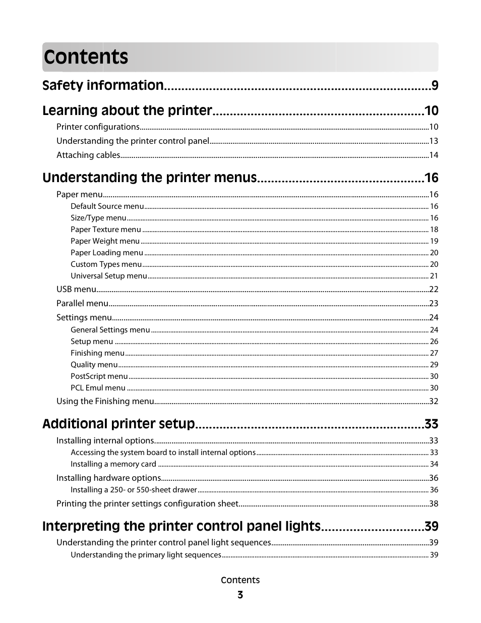Dell 2230d/dn Mono Laser Printer User Manual | Page 3 / 128