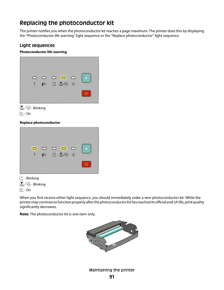 Replacing the photoconductor kit | Dell 2230d/dn Mono Laser Printer User Manual | Page 91 / 128