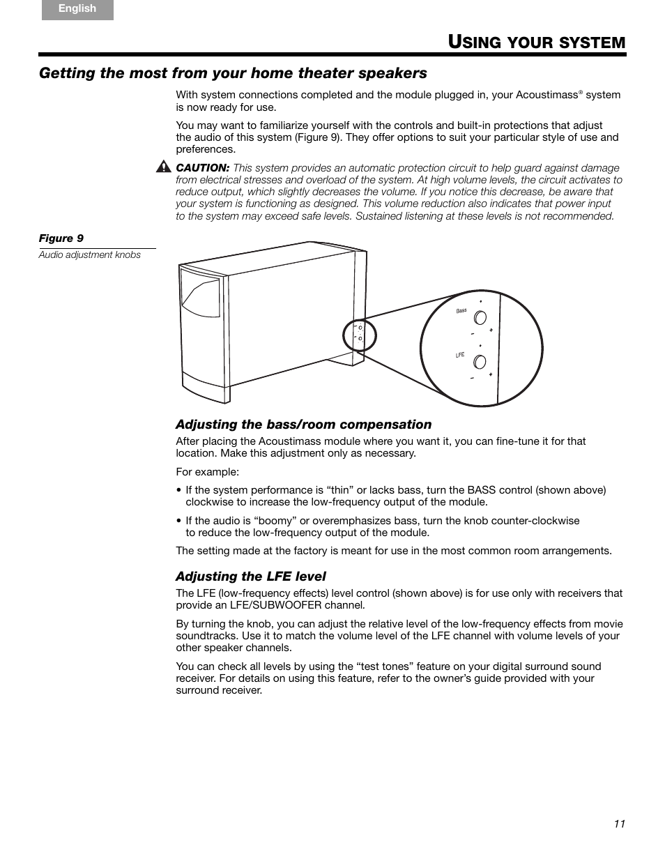Sing your system, Getting the most from your home theater speakers | Bose 15 Series III User Manual | Page 11 / 44