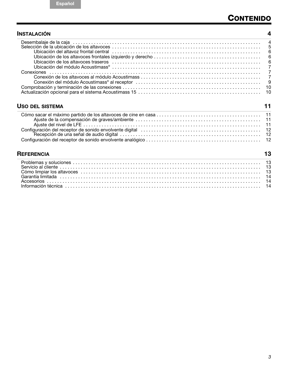 Ontenido | Bose 15 Series III User Manual | Page 17 / 44