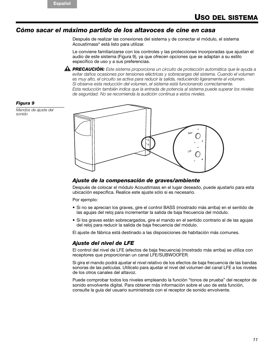 So del sistema | Bose 15 Series III User Manual | Page 25 / 44