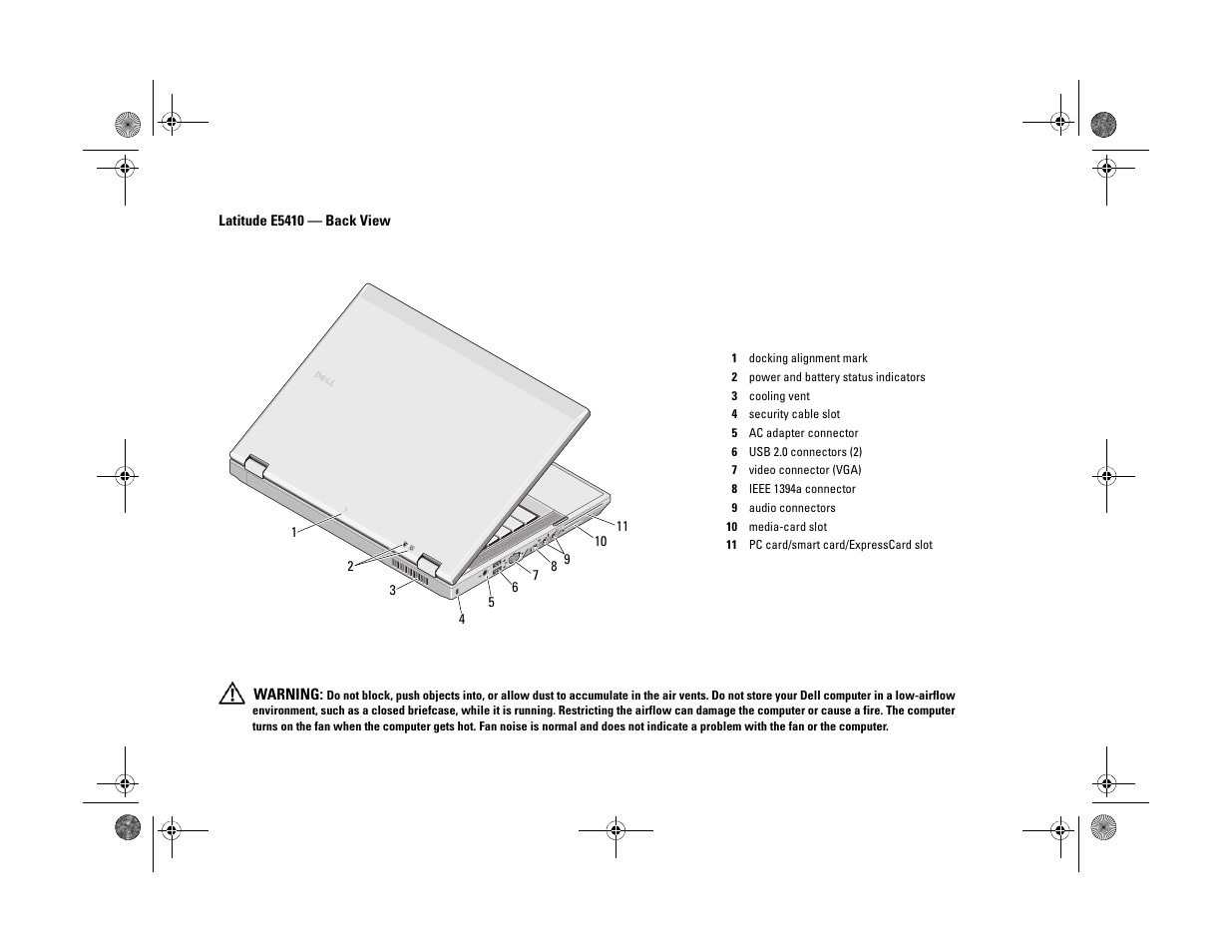 Latitude e5410 - back view | Dell Latitude E5410 (Mid 2010) User Manual | Page 2 / 8