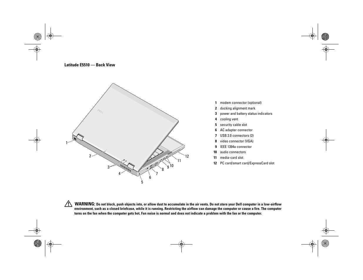 Latitude e5510 - back view | Dell Latitude E5410 (Mid 2010) User Manual | Page 4 / 8