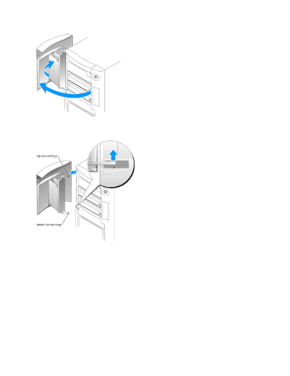 Replacing the drive door | Dell XPS/Dimension XPS Gen 5 User Manual | Page 38 / 56