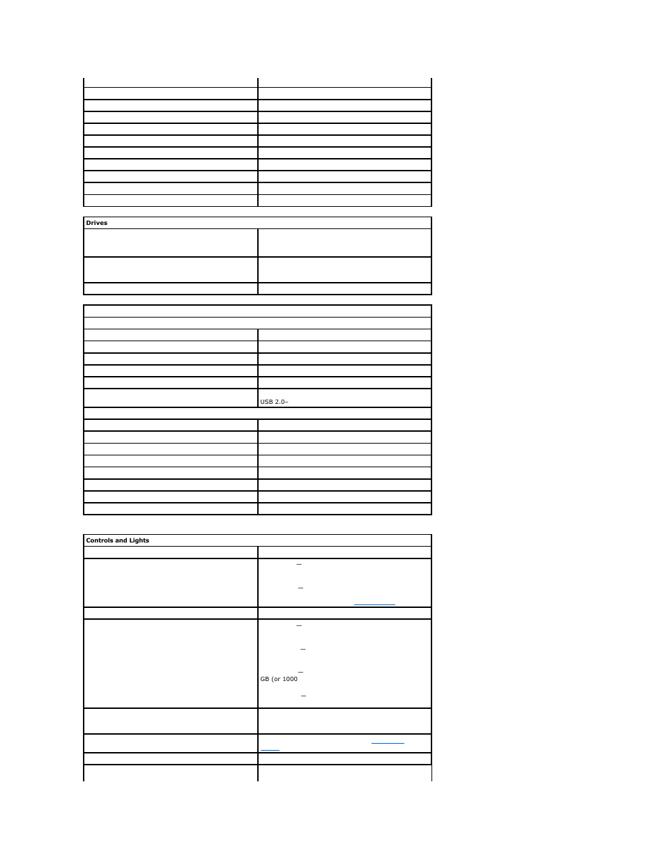 Drives, Connectors, Controls and lights | Dell XPS/Dimension XPS Gen 5 User Manual | Page 42 / 56