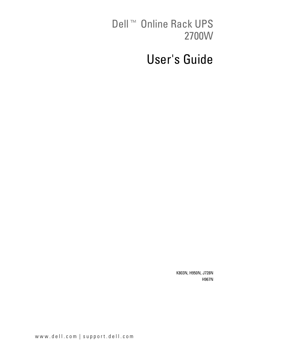 Dell UPS 2700R User Manual | 71 pages