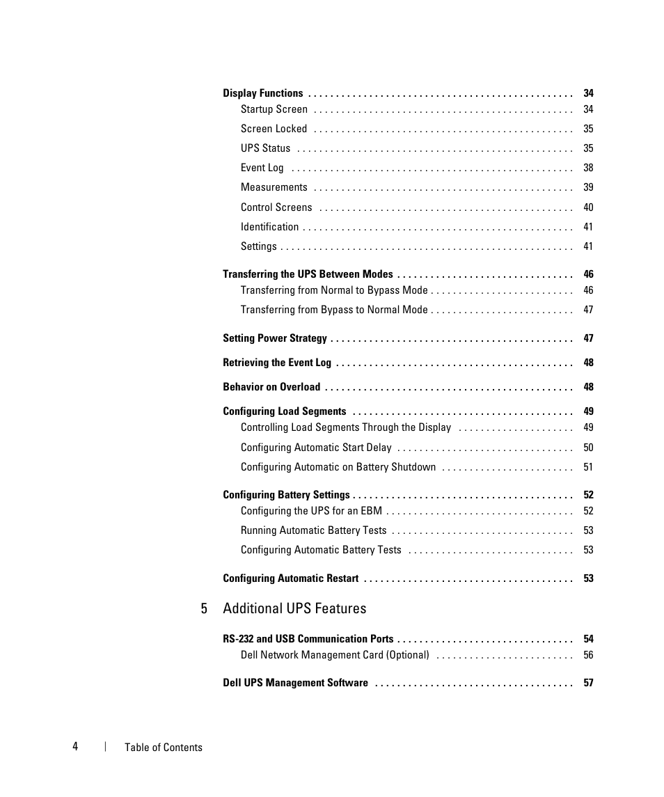5additional ups features | Dell UPS 2700R User Manual | Page 4 / 71