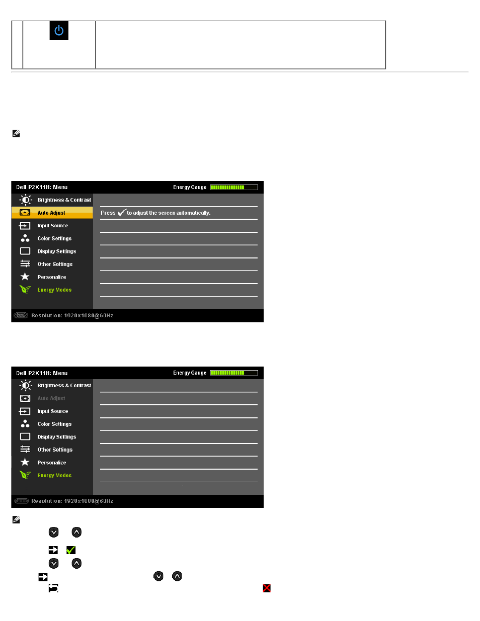 Using the on-screen display (osd) menu, Accessing the, Menu system | Accessing the menu system | Dell P2211H Monitor User Manual | Page 21 / 37