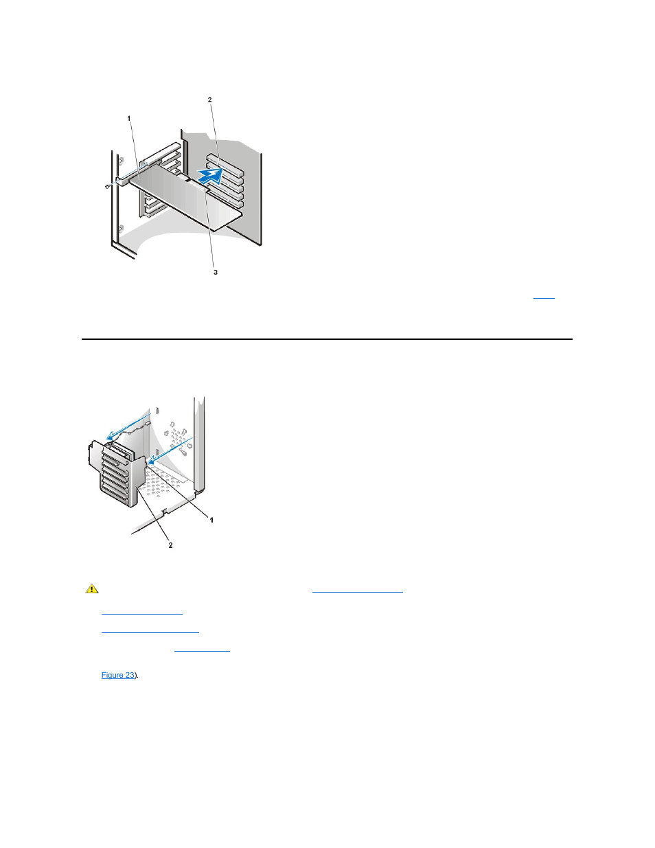 Expansion-card guide and fan, Figure 22 | Dell Precision 420 User Manual | Page 38 / 49