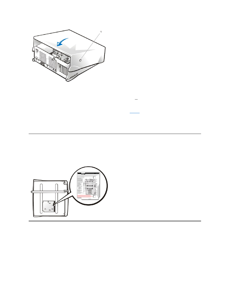 Interior service label, Internal view | Dell Precision 420 User Manual | Page 4 / 49