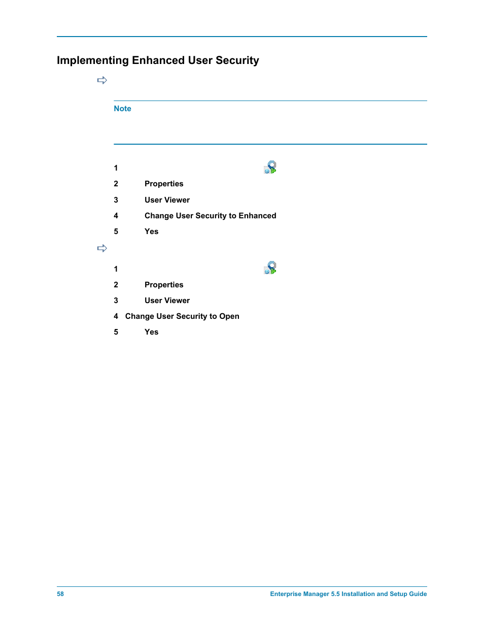 Implementing enhanced user security, To enable enhanced security, To disable enhanced security | Dell Compellent Series 30 User Manual | Page 66 / 116