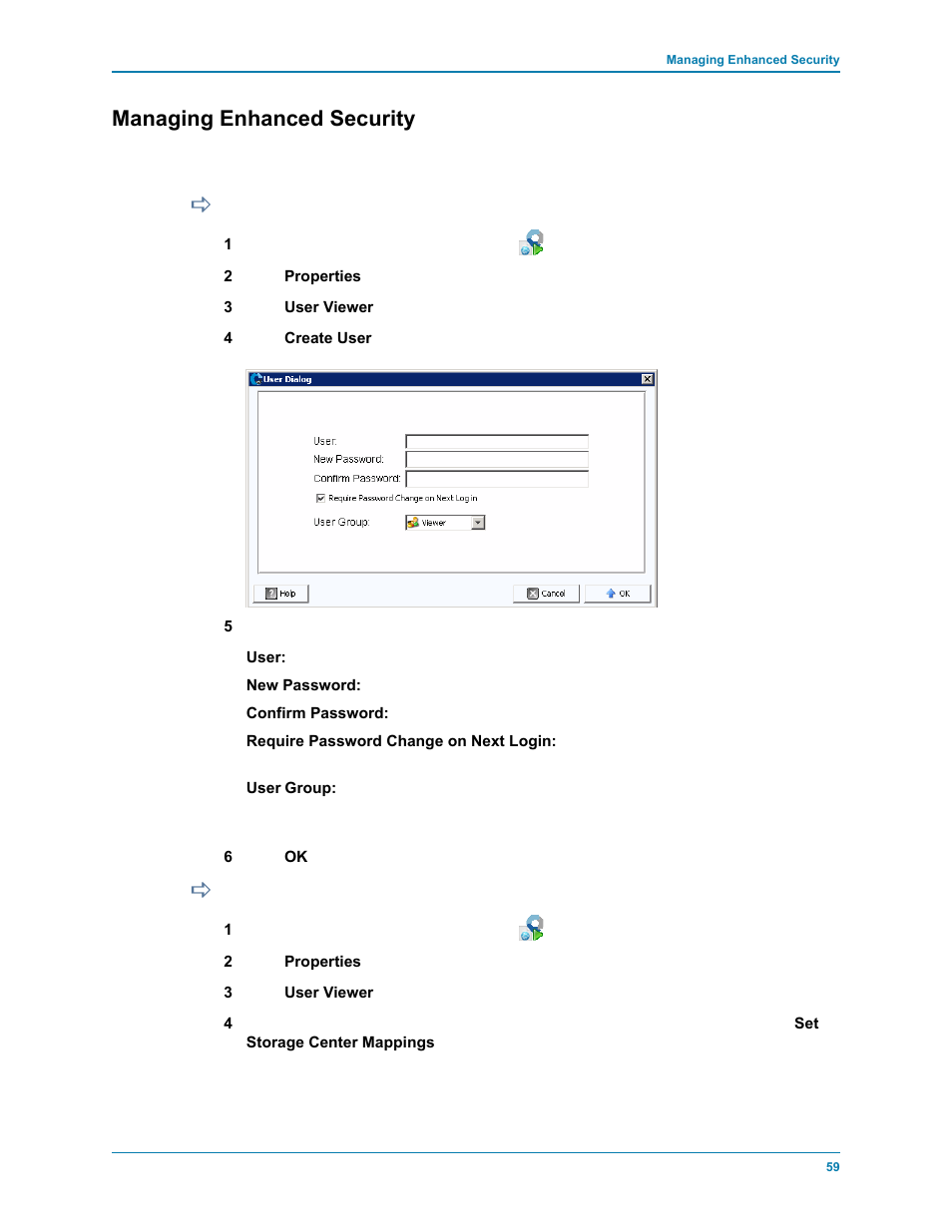Managing enhanced security, To create a data collector user | Dell Compellent Series 30 User Manual | Page 67 / 116